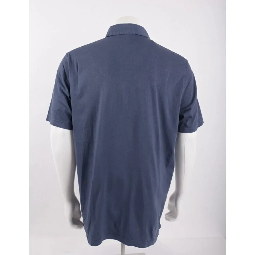 Zara Mens Polo Shirt Size M Navy Blue Contrast collar Short sleeve 6462/406 NWT